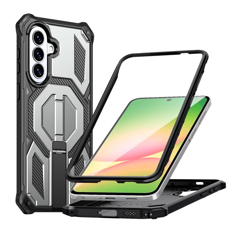 Custodia antiurto con supporto metallico nascosto per Galaxy A57 e A16/A17/A26