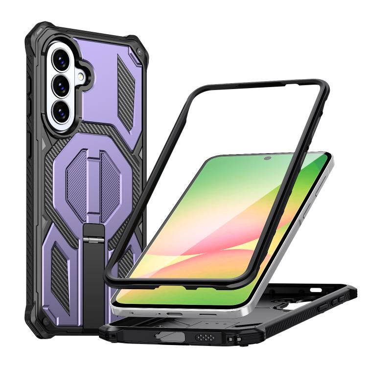 Custodia antiurto con supporto metallico nascosto per Galaxy A57 e A16/A17/A26