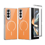 Custodia magnetica integrata in vetro antigraffio per Galaxy Z Fold5, Fold4 e