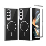 Custodia magnetica integrata in vetro antigraffio per Galaxy Z Fold5, Fold4 e
