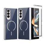 Custodia magnetica integrata in vetro antigraffio per Galaxy Z Fold5, Fold4 e