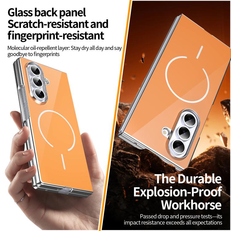Custodia magnetica integrata in vetro antigraffio per Galaxy Z Fold5, Fold4 e