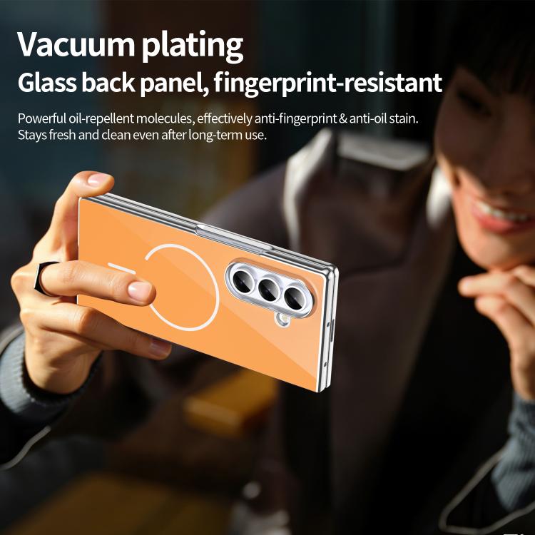 Custodia magnetica integrata in vetro antigraffio per Galaxy Z Fold5, Fold4 e
