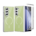Custodia magnetica integrata in vetro antigraffio per Galaxy Z Fold5, Fold4 e