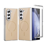 Custodia magnetica integrata in vetro antigraffio per Galaxy Z Fold5, Fold4 e