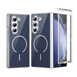 Custodia magnetica integrata in vetro antigraffio per Galaxy Z Fold5, Fold4 e