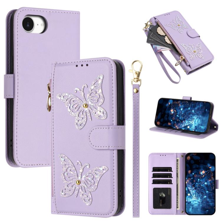 Custodia portafoglio in ecopelle con cerniera per iPhone