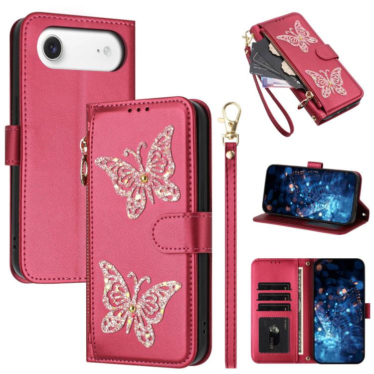 Custodia portafoglio in ecopelle con cerniera per iPhone