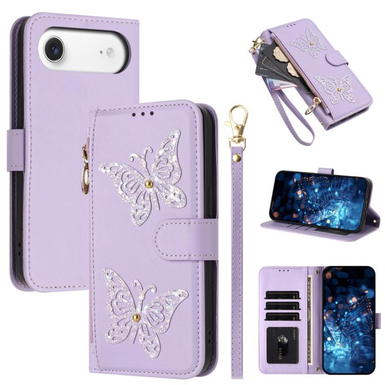 Custodia portafoglio in ecopelle con cerniera per iPhone