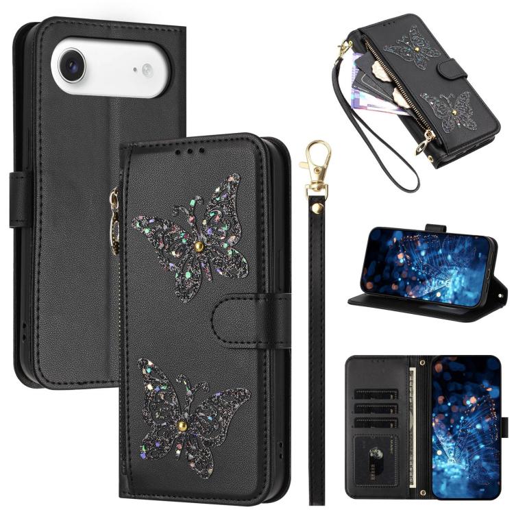 Custodia portafoglio in ecopelle con cerniera per iPhone