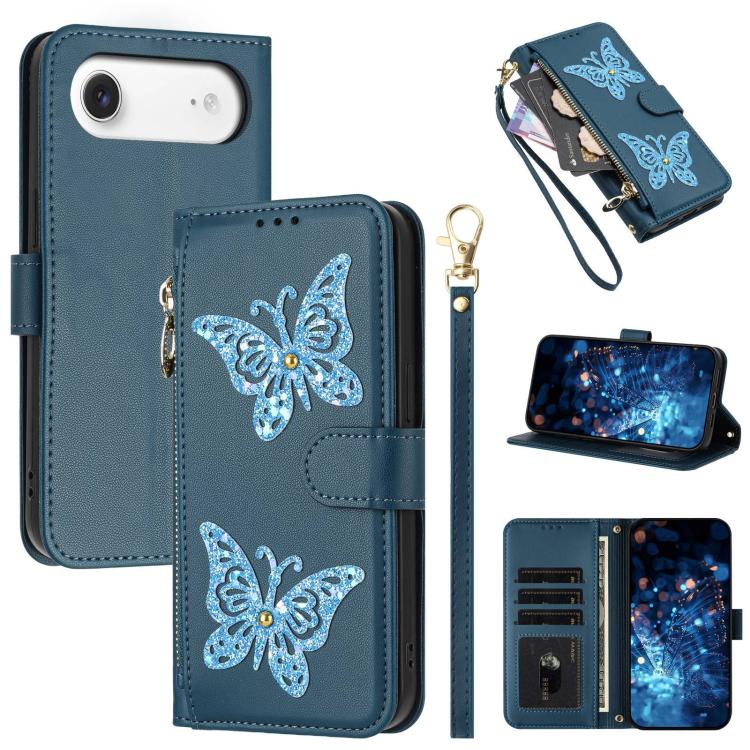 Custodia portafoglio in ecopelle con cerniera per iPhone