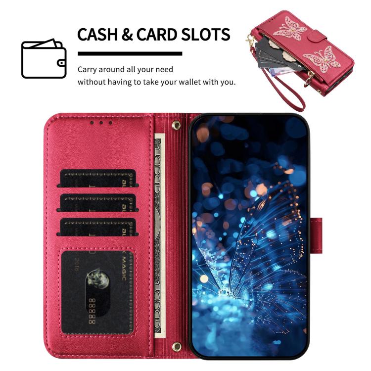 Custodia portafoglio in ecopelle con cerniera per iPhone 15