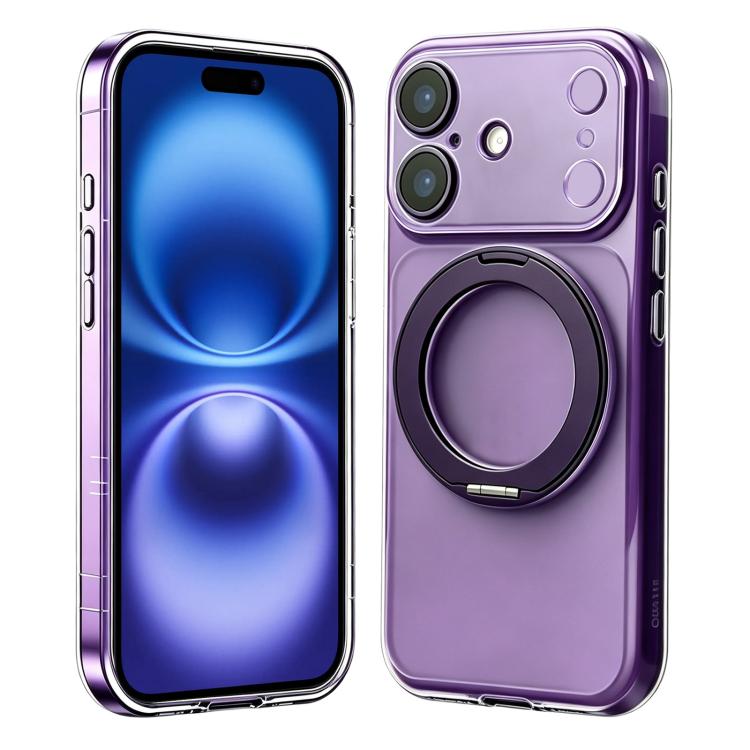 Custodia silicone con supporto girevole per iPhone 16 Plus