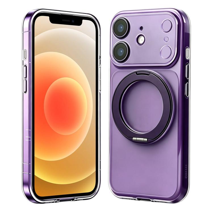 Custodia in silicone con supporto girevole per iPhone 12