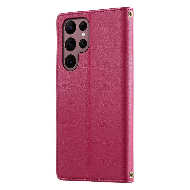 Custodia in ecopelle con chiusura magnetica e cinturino per Galaxy S22 Ultra