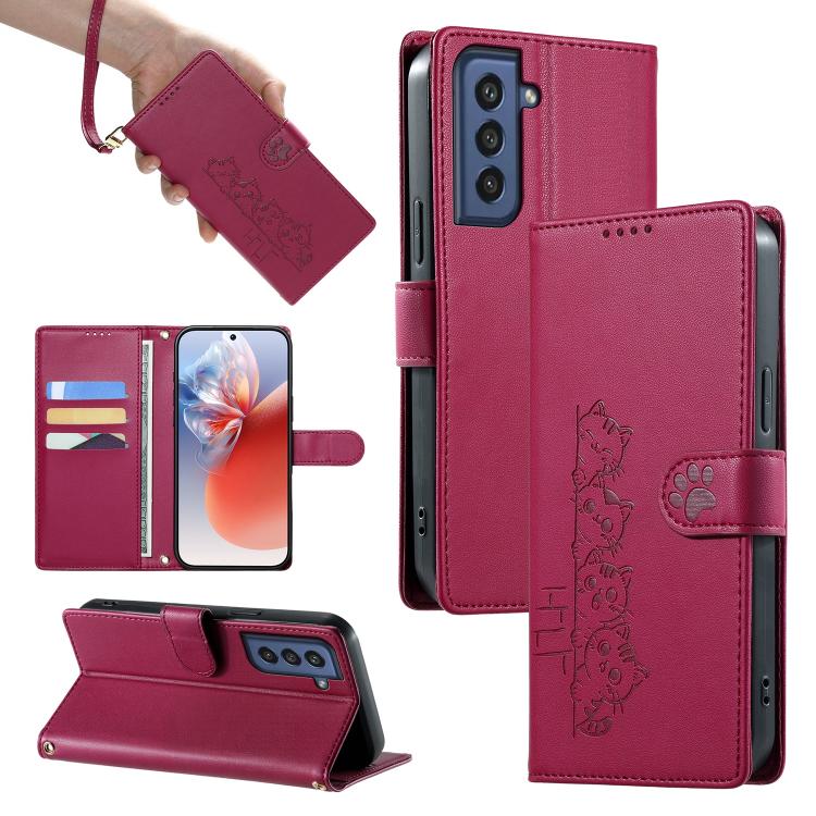 Custodia in ecopelle con chiusura magnetica e cinturino per Galaxy S22 Ultra