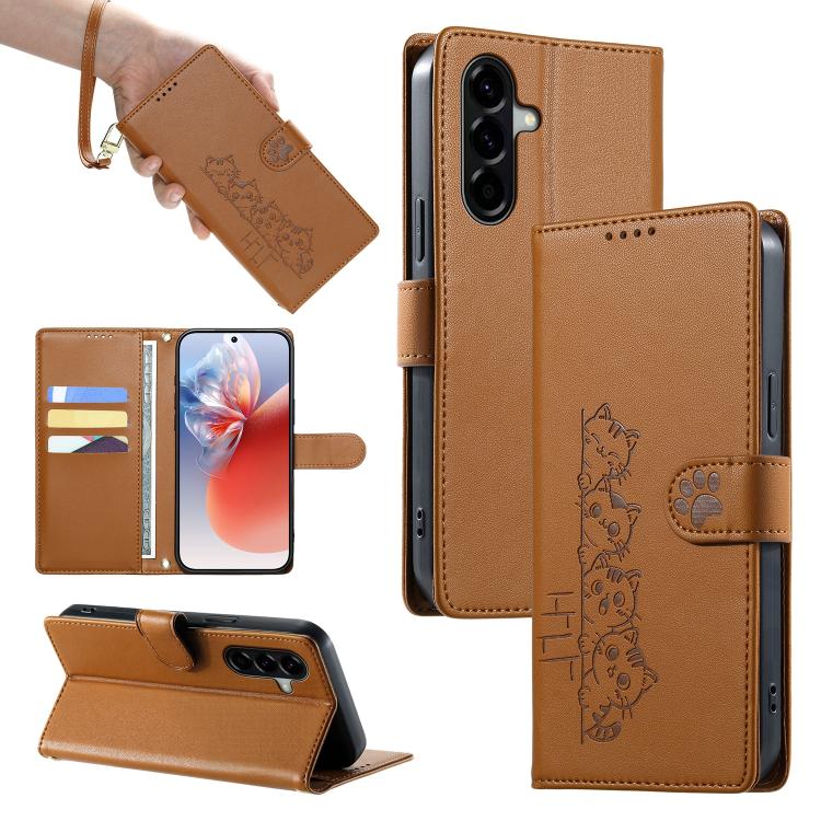 Custodia ecopelle con chiusura magnetica e cinturino per Galaxy A57, A37, A27 e