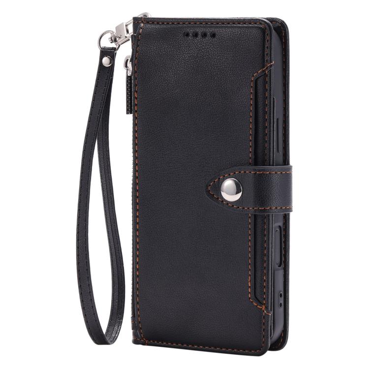 Custodia portafoglio in ecopelle con cerniera per iPhone 14 Pro M