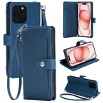 Custodia portafoglio in ecopelle con cerniera per iPhone 14 Pro M