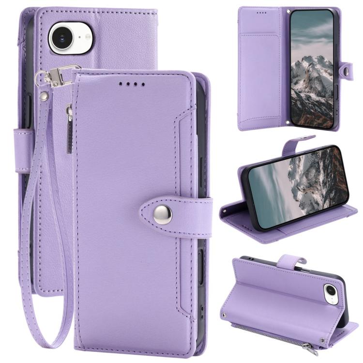 Custodia portafoglio in ecopelle con cerniera per iPhone 14 Pro M