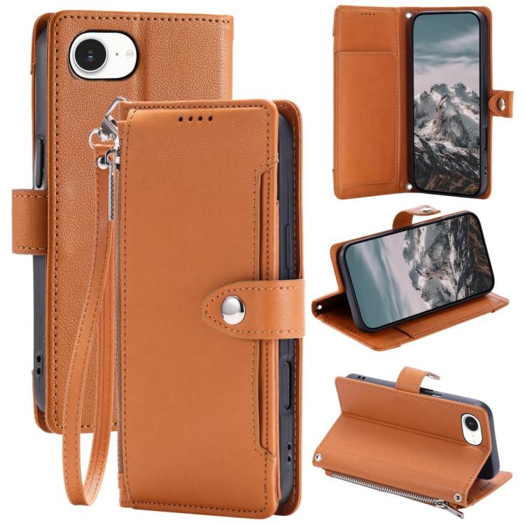 Custodia portafoglio in ecopelle con cerniera per iPhone 14 Pro M