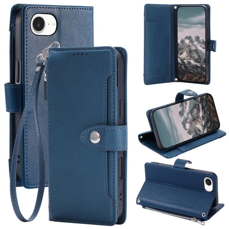 Custodia portafoglio in ecopelle con cerniera per iPhone 14 Pro M