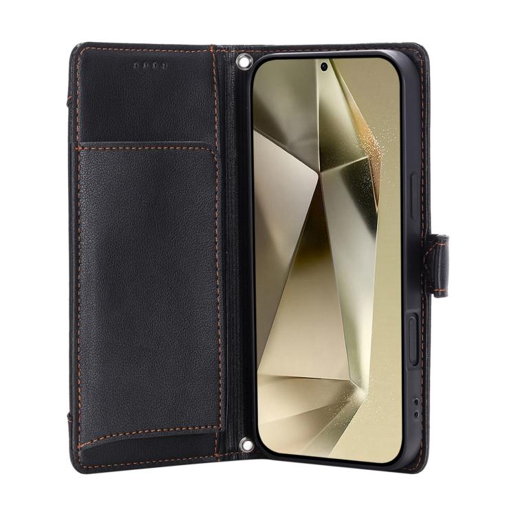 Portafoglio con cerniera e fibbia in ecopelle per Galaxy S25 Ultra, S24 FE e S24
