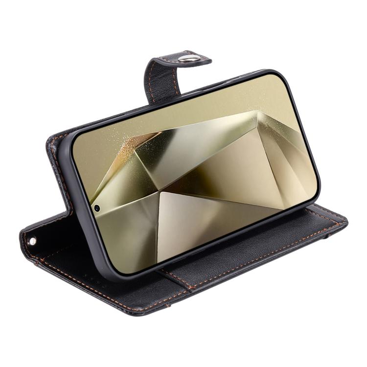 Portafoglio con cerniera e fibbia in ecopelle per Galaxy S25 Ultra, S24 FE e S24