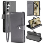 Portafoglio con cerniera e fibbia in ecopelle per Galaxy S25 Ultra, S24 FE e S24