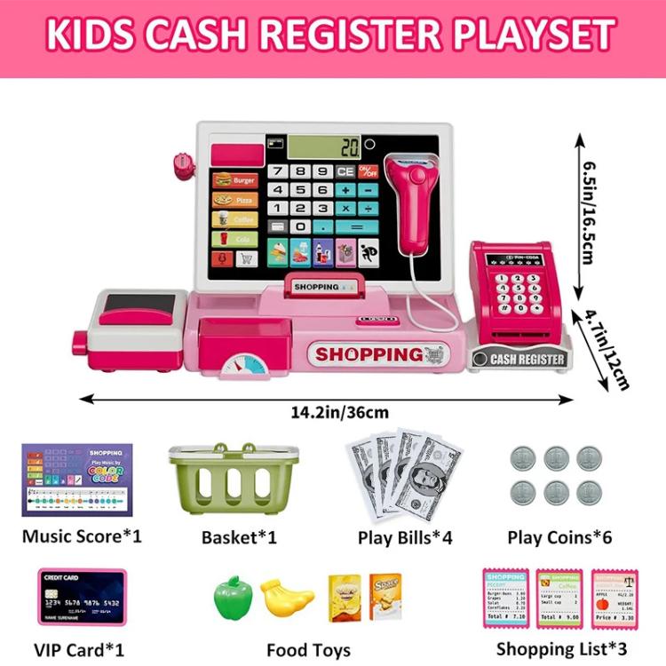 Set gioco bambini con registratore cassa e calcolatrice