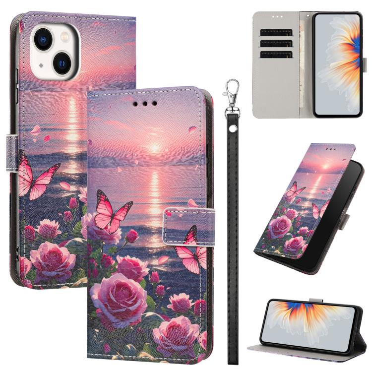 Custodia portafoglio in ecopelle con cinturino per iPhone 15 Pro