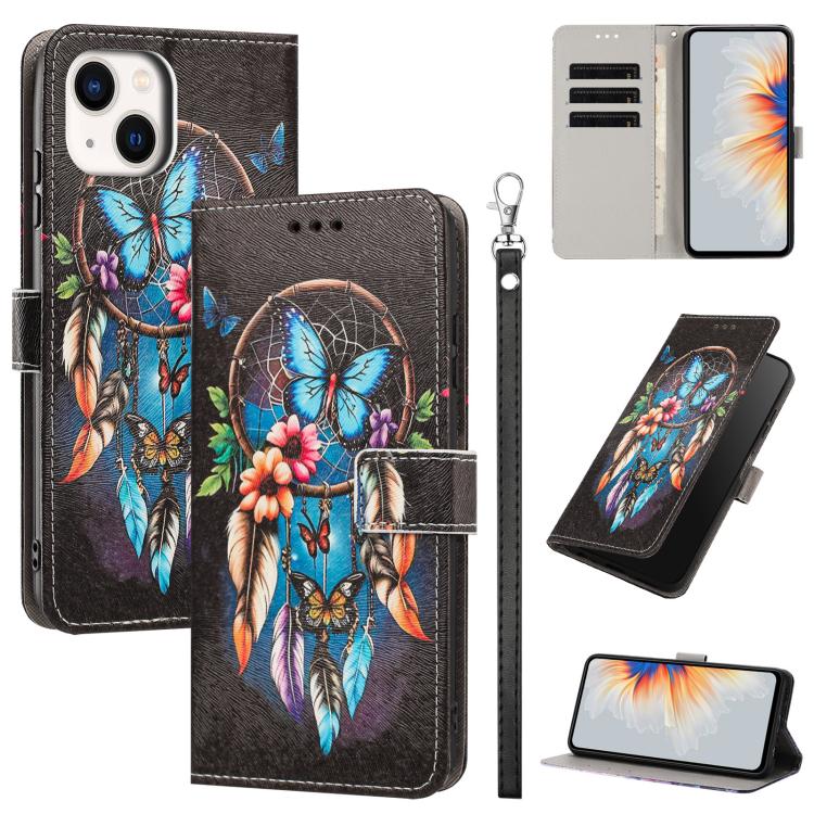 Custodia portafoglio in ecopelle con cinturino per iPhone 15 Pro