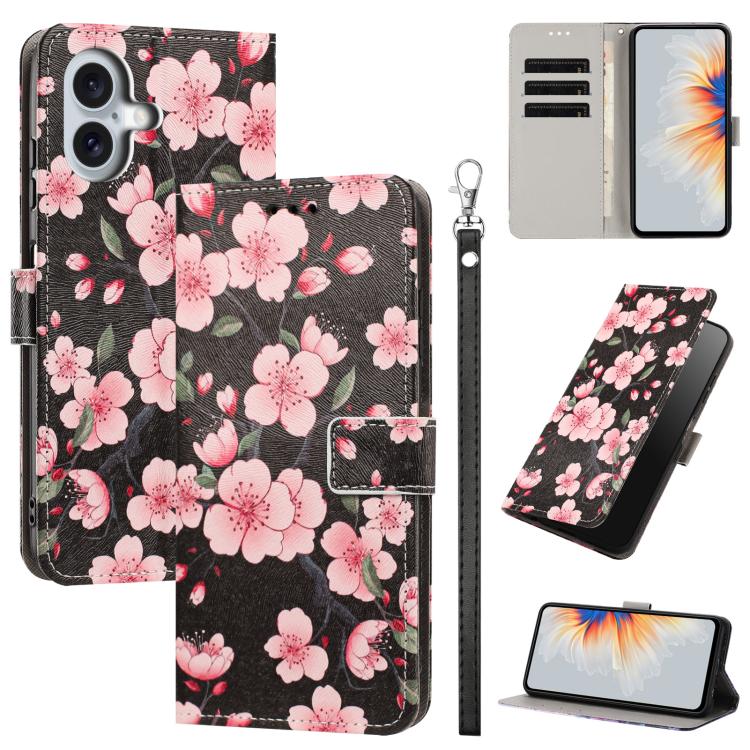 Custodia portafoglio in ecopelle con motivo per iPhone 16 Pro