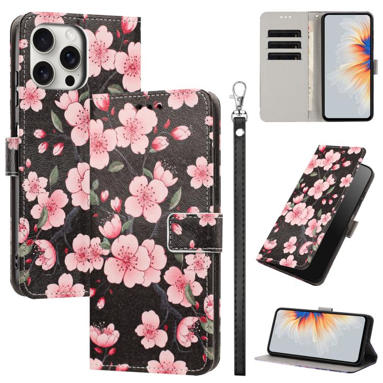 Custodia portafoglio in ecopelle con motivo per iPhone 16 Pro