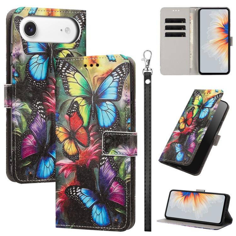 Custodia portafoglio in ecopelle con motivo per iPhone 17