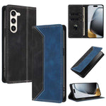 Custodia per telefono in ecopelle bicolore con protezione RFID, piacevole al tatto., For Galaxy S23 5G