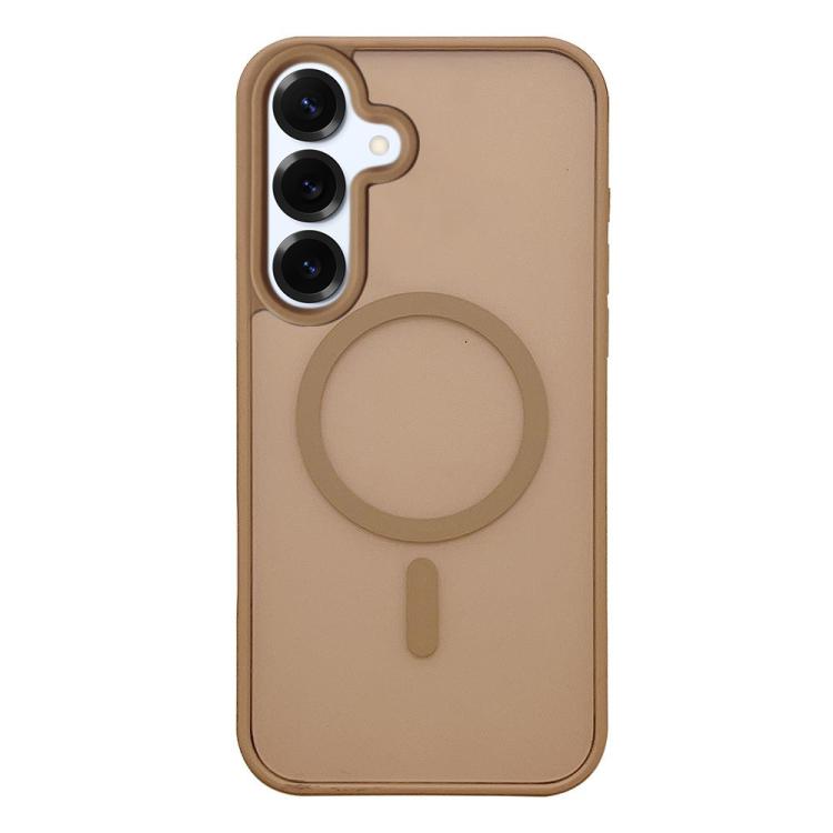 Custodia MagSafe effetto pelle satinata per Galaxy S25 FE, Edge, S25 e S25+ 5G