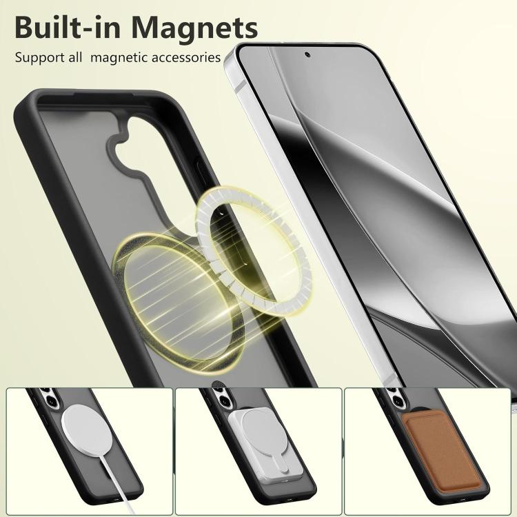 Custodia MagSafe effetto pelle satinata per Galaxy S25 FE, Edge, S25 e S25+ 5G