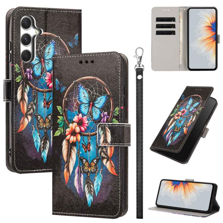 Custodia in ecopelle con motivo dipinto e cinturino per Galaxy A55, A35 e A25 5G