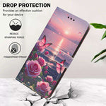 Custodia per telefono in ecopelle con motivo dipinto e cinturino, For Galaxy A54 5G