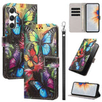 Custodia per telefono in ecopelle con motivo dipinto e cinturino, For Galaxy A54 5G