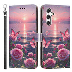 Custodia per telefono in ecopelle con motivo dipinto e cinturino, For Galaxy A55 5G, For Galaxy A35 5G, For Galaxy A25 5G