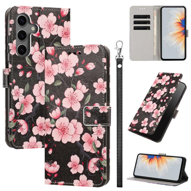 Custodia in ecopelle con motivo dipinto e cinturino per Galaxy S24 5G e S25 5G