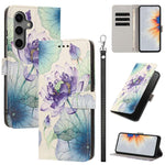 Custodia in ecopelle con motivo dipinto e cinturino per Galaxy S24 5G e S25 5G