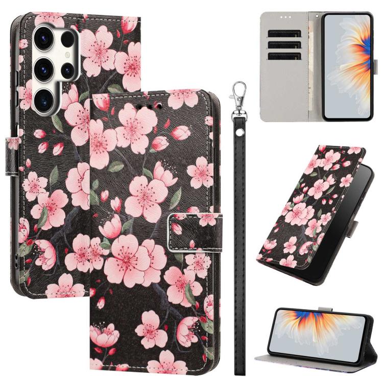 Custodia in ecopelle con motivo dipinto e cinturino per Galaxy S24 5G e S25 5G