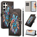 Custodia in ecopelle con motivo dipinto e cinturino per Galaxy S24 5G e S25 5G