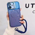 Custodia magnetica spazzolata per iPhone 15 Pro, 15 Pro Max e 16