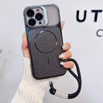 Custodia magnetica spazzolata per iPhone 15 Pro, 15 Pro Max e 16