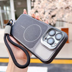 Custodia magnetica spazzolata con supporto obiettivo per smartpho