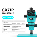 Microscopio stereoscopico trinoculare RF4 RF-CX71R 6.5-65X dal design ergonomico con ampia base in lega di alluminio., RF-CX71R